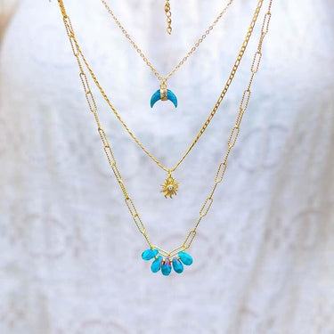 Sun Moon Star Apatite Necklace-Your Soul Place
